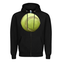 Black softball ball Zipper Hoodie - JahusDesignShop