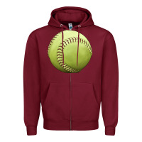 Burgundy softball ball Zipper Hoodie - JahusDesignShop