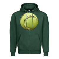 Softball Ball Zipper Hoodie | Teevron