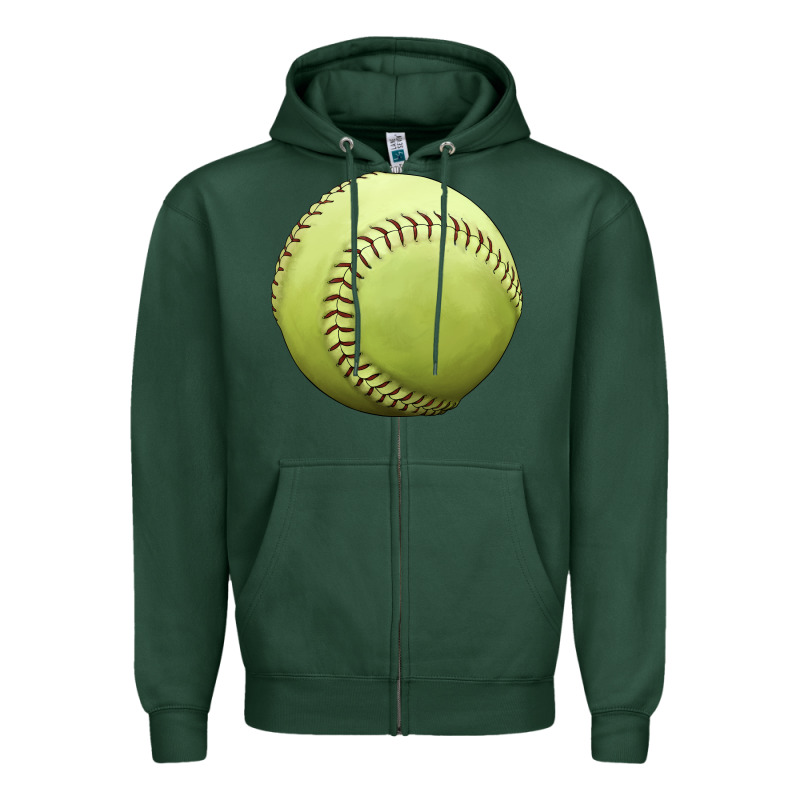 Softball Ball Zipper Hoodie by JahusDesignShop | Teevron