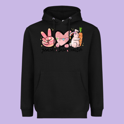 Peace Love Easter Heavyweight Hoodie Designed By Maliassmallbusiness