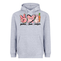 Heather Grey peace love easter Heavyweight Hoodie - MaliasSmallBusiness