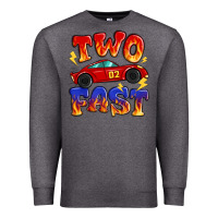 Charcoal Heather two fast boys birthday racing car Premium Sweatshirt - MaliasSmallBusiness