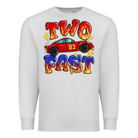 Dove Grey two fast boys birthday racing car Premium Sweatshirt - MaliasSmallBusiness