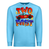 Ocean Blue two fast boys birthday racing car Premium Sweatshirt - MaliasSmallBusiness
