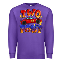 Purple two fast boys birthday racing car Premium Sweatshirt - MaliasSmallBusiness