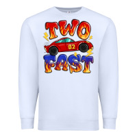 White two fast boys birthday racing car Premium Sweatshirt - MaliasSmallBusiness