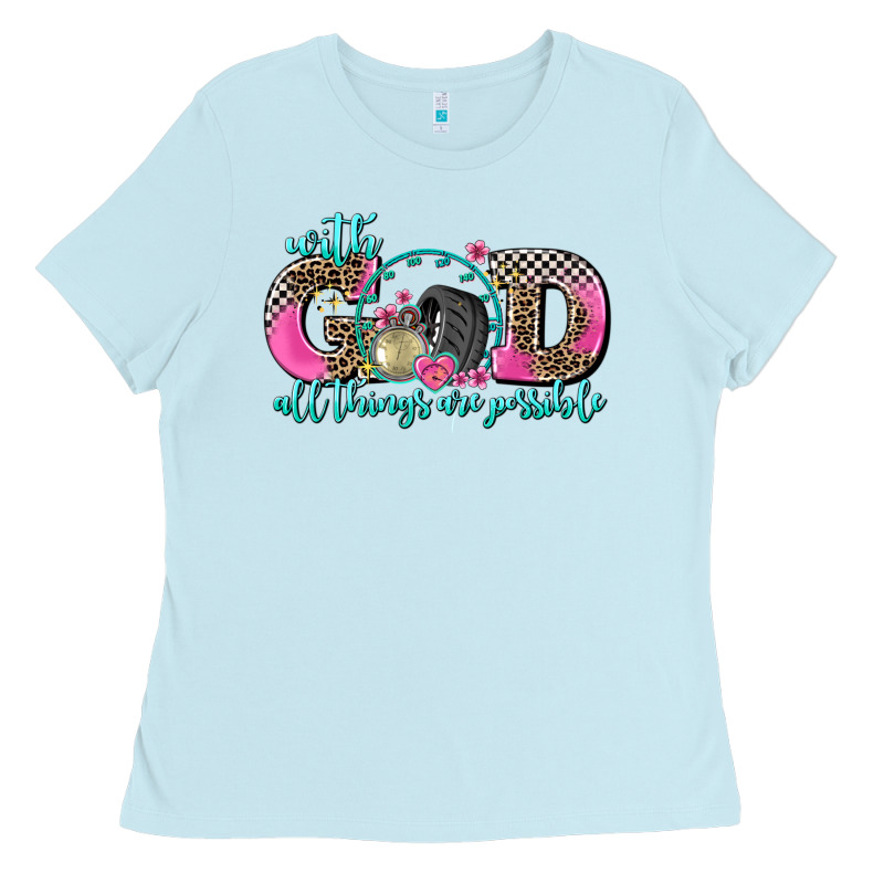 With God All Things Are Possible Race Ladies Tee by AdoDesignShop | Teevron