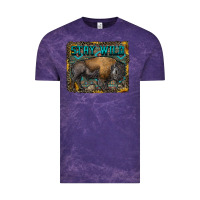 Cloud Purple stay wild aztec bison Vintage Tee - RanaPortraitStore