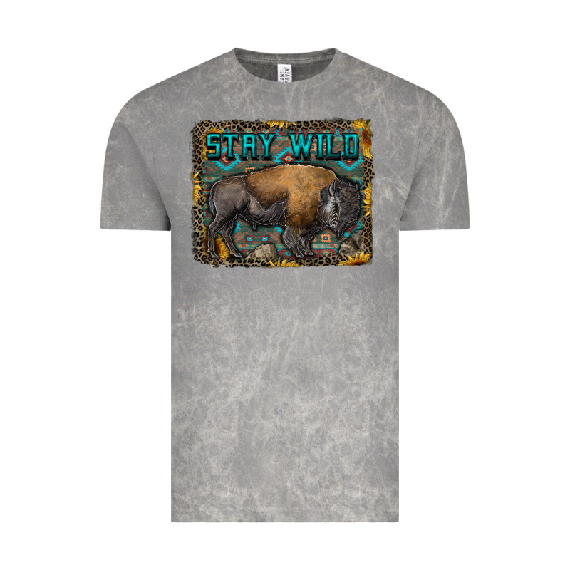 Stay Wild Aztec Bison Vintage Tee by RanaPortraitStore | Teevron