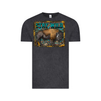 Vintage Black stay wild aztec bison Vintage Tee - RanaPortraitStore