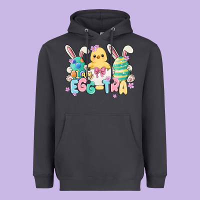 I Am Eggtra Heavyweight Hoodie Designed By Maliassmallbusiness