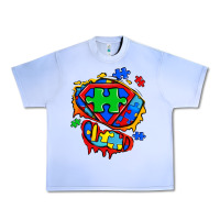 Autism Superhero Ripped Tshirt Urban Heavy Tee | Teevron