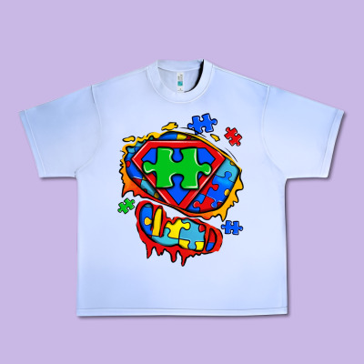 Autism Superhero Ripped Tshirt Urban Heavy Tee Designed By Zillion Design Studio