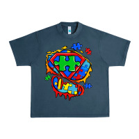 Midnight Navy autism superhero ripped tshirt Urban Heavy Tee - Zillion Design Studio