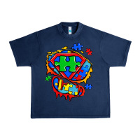 Navy autism superhero ripped tshirt Urban Heavy Tee - Zillion Design Studio