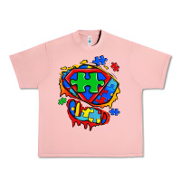 Salmon autism superhero ripped tshirt Urban Heavy Tee - Zillion Design Studio