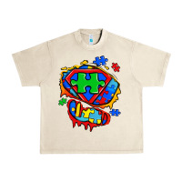 Sandshell autism superhero ripped tshirt Urban Heavy Tee - Zillion Design Studio