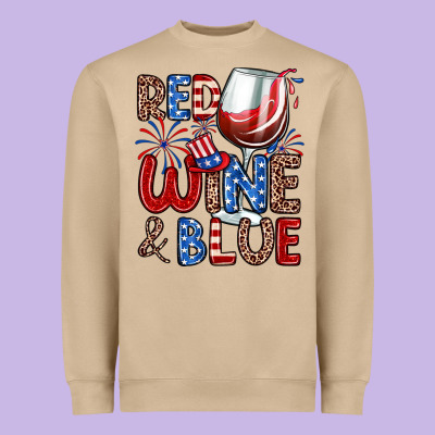 Red Wine And Blue Heavyweight Sweatshirt Designed By Zillion Design Studio