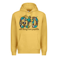 Antique Gold With God All Things Are Possible With Cross Premium Hoodie - BundleAndBundleShop