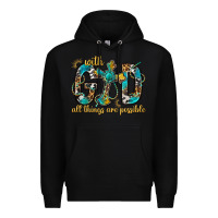 Black With God All Things Are Possible With Cross Premium Hoodie - BundleAndBundleShop