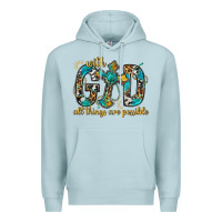 Blue Mist With God All Things Are Possible With Cross Premium Hoodie - BundleAndBundleShop