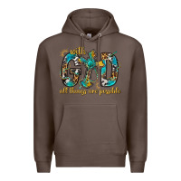 Coffee With God All Things Are Possible With Cross Premium Hoodie - BundleAndBundleShop