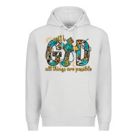 Dove Grey With God All Things Are Possible With Cross Premium Hoodie - BundleAndBundleShop