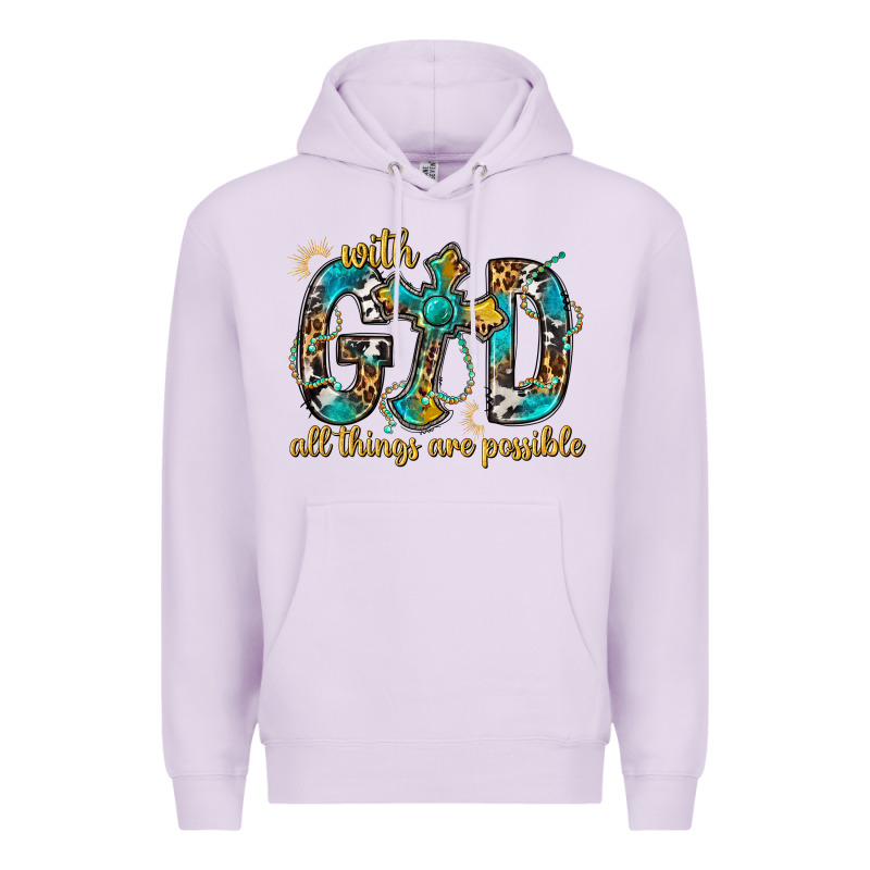 With God All Things Are Possible With Cross Premium Hoodie by BundleAndBundleShop | Teevron