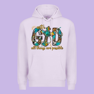 With God All Things Are Possible With Cross Premium Hoodie Designed By Bundleandbundleshop