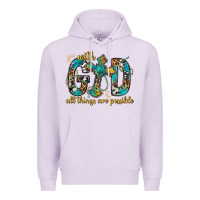 Lilac With God All Things Are Possible With Cross Premium Hoodie - BundleAndBundleShop