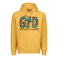 Mustard With God All Things Are Possible With Cross Premium Hoodie - BundleAndBundleShop
