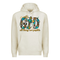 Oatmeal Heather With God All Things Are Possible With Cross Premium Hoodie - BundleAndBundleShop