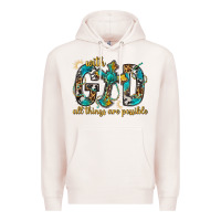 Pale Pink With God All Things Are Possible With Cross Premium Hoodie - BundleAndBundleShop