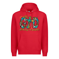 Red With God All Things Are Possible With Cross Premium Hoodie - BundleAndBundleShop