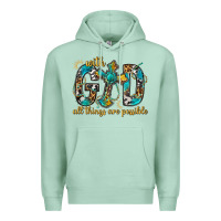 Seafoam With God All Things Are Possible With Cross Premium Hoodie - BundleAndBundleShop