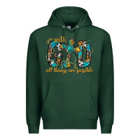 Sports Green With God All Things Are Possible With Cross Premium Hoodie - BundleAndBundleShop