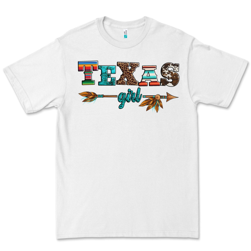 Texas Girl Serape Turquoise Leopard Cowhide Arrow Premium Tee by Artiststas | Teevron