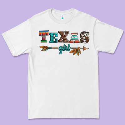 Texas Girl Serape Turquoise Leopard Cowhide Arrow Premium Tee Designed By Artiststas