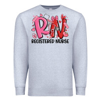Heather Grey rn registered nurse valentines day Premium Sweatshirt - MaliasSmallBusiness