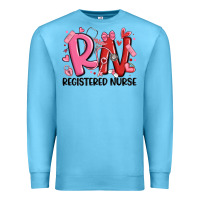 Ocean Blue rn registered nurse valentines day Premium Sweatshirt - MaliasSmallBusiness