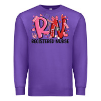 Purple rn registered nurse valentines day Premium Sweatshirt - MaliasSmallBusiness