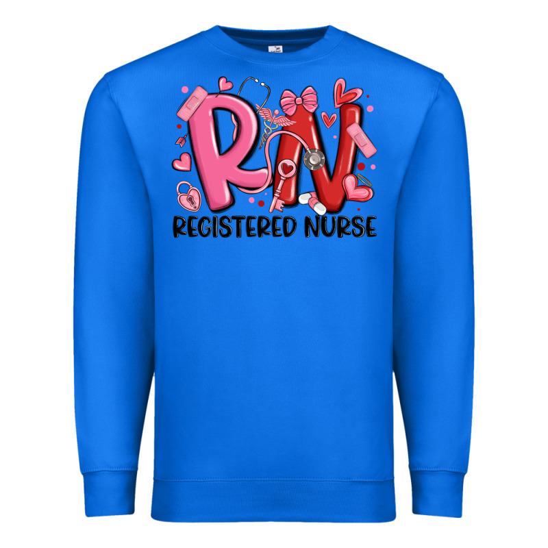 Rn Registered Nurse Valentines Day Premium Sweatshirt by MaliasSmallBusiness | Teevron