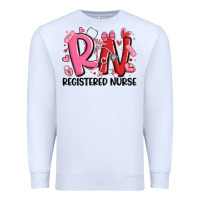 White rn registered nurse valentines day Premium Sweatshirt - MaliasSmallBusiness