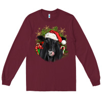 Burgundy christmas black angus Long Sleeve Tee - JahusDesignShop