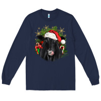 Navy christmas black angus Long Sleeve Tee - JahusDesignShop