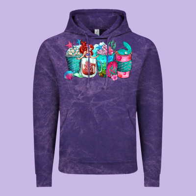 Mermaid Coffee Cups Vintage Hoodie Designed By Zillion Design Studio