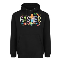 Black easter cross with bunny Heavyweight Hoodie - MaliasSmallBusiness