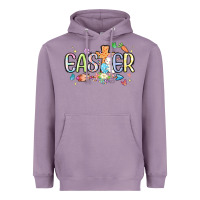 Lavender easter cross with bunny Heavyweight Hoodie - MaliasSmallBusiness