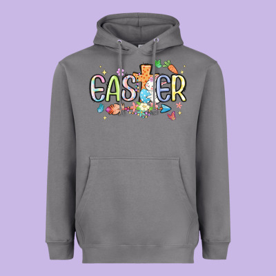 Easter Cross With Bunny Heavyweight Hoodie Designed By Maliassmallbusiness